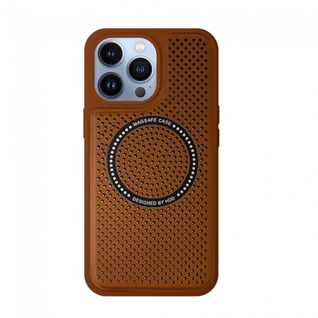 CATANES  For iPhone 13 Pro Max Leather Case MagSafe HDD Back Cover/ Brown