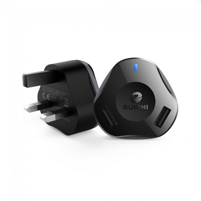 RUKINI Power Adapter Dual USB CobraPlus COPL402S – Black , White , Coral
