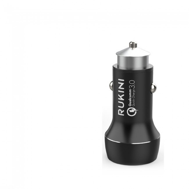 Rukini Dual USB Car Charger 24W RC319 - Black , Silver