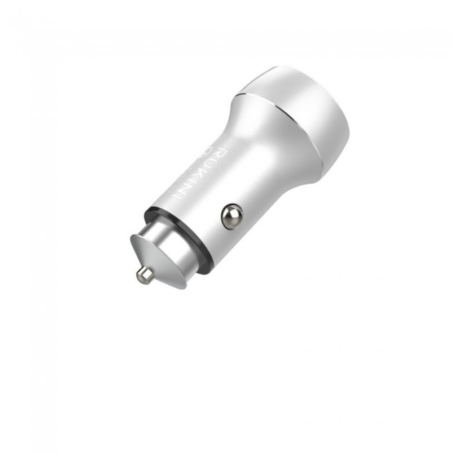 Rukini Dual USB Car Charger 24W RC319 - Black , Silver