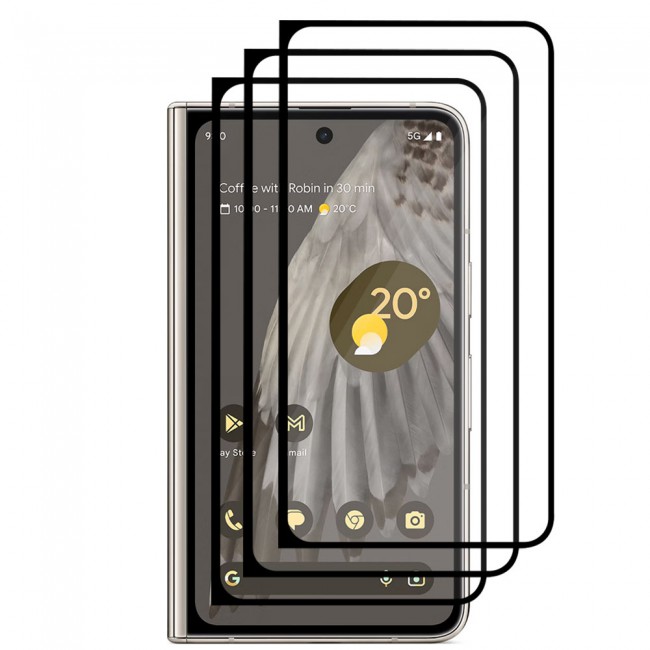 CATANES 3 Pack for Google Pixel Fold Mobile Phones Screen Protector 3D Tempered Glass Protective Film