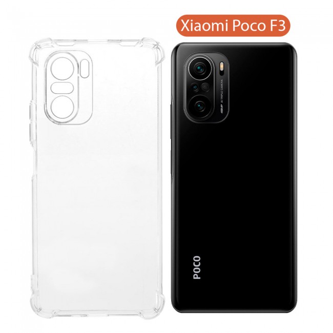CATANES For Xiaomi Poco F3 Case Cover Clear Protective TPU Four Corners Cover Transparent Soft Case