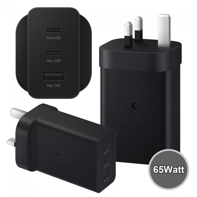 Samsung 65W Trio Adapter with Cable – Black