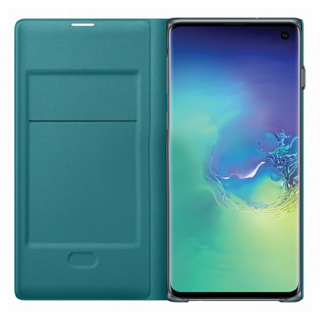 Official Samsung Galaxy S10 LED View Cover - 360 Degree Protective Case ( Black / Green )
