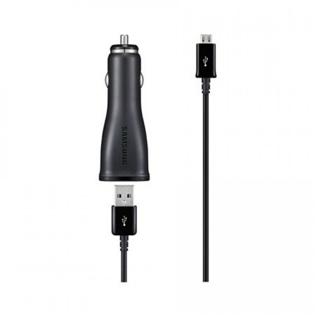 Samsung EP-LN920BBEGUS Fast Charge 15W Dual Port Car Charger with Micro USB Cable – Black
