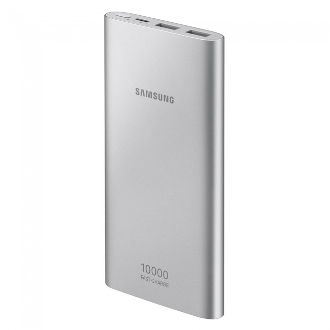 Samsung Fast Charge Dual USB Port 10000mAh Battery Pack Power Bank - Silver