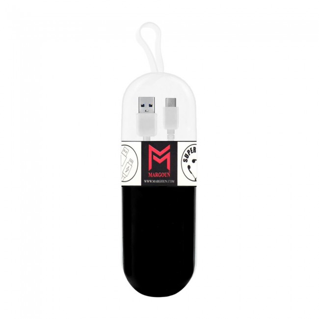 Margoun Type C Sync &amp; Charge Cable ( White ) with Tube Cable Organizer - Black , White , Blue , Purple