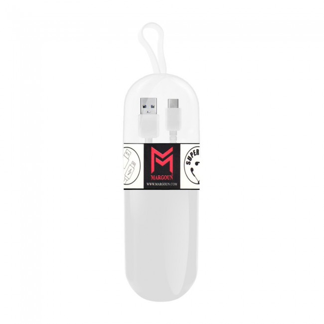 Margoun Type C Sync &amp; Charge Cable ( White ) with Tube Cable Organizer - Black , White , Blue , Purple