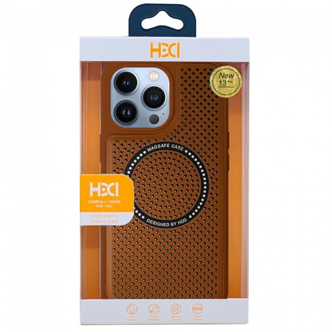 CATANES  For iPhone 13 Pro Leather Case MagSafe HDD Back Cover/ Brown