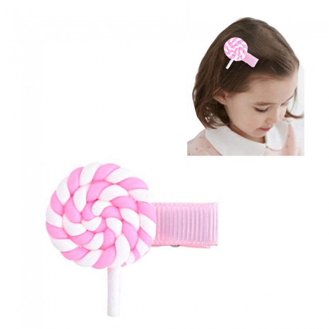 CATANES 6 Packs For Hair Clips Cloud Ornaments and Lollipop Colourful Flatback Polymer Hair Clips - 12
