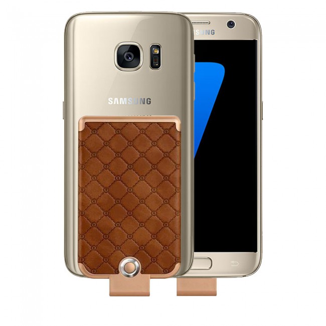 WUW Leather Design Palm-Sized 3600mAh Clip Power bank Portable Battey Case for Samsung Galaxy A7 2018 , S7 , S7 Edge , S6 , S6 Edge , Oppo A3s