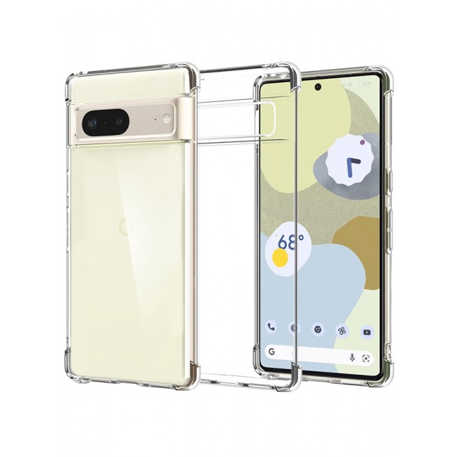 MARGOUN Google Pixel 7 TPU Case Clear Anti-Yellowing Transparent Shockproof Protective Phone Case Scratch Resistant Reinforced Corners Cover