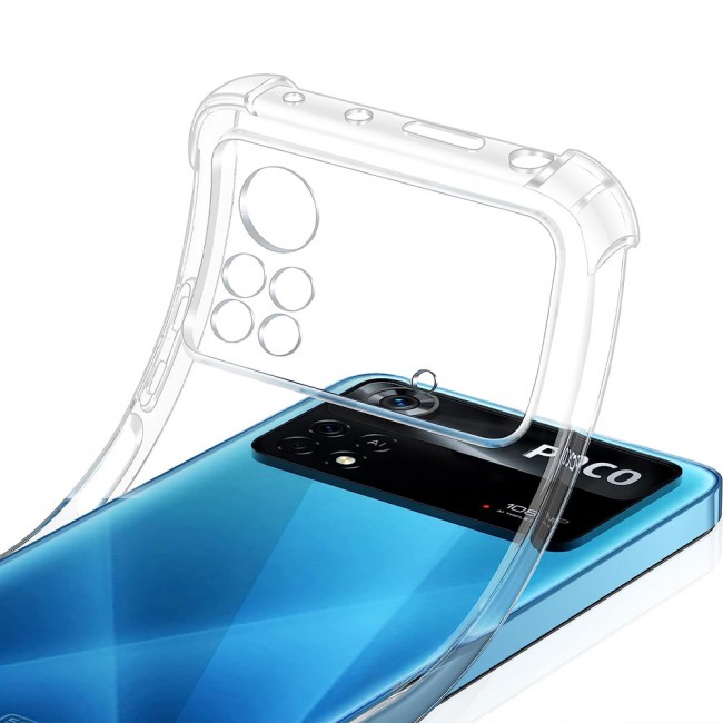 CATANES For Xiaomi Poco X4 Pro 5G Case Cover Clear Protective TPU Four Corners Cover Transparent Soft Case