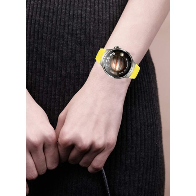 MARGOUN Silicone Watch Band 22mm Sport Band Compatible with Huawei Watch 4 Pro Strap Replacement Wristbands Soft and Durable Yellow