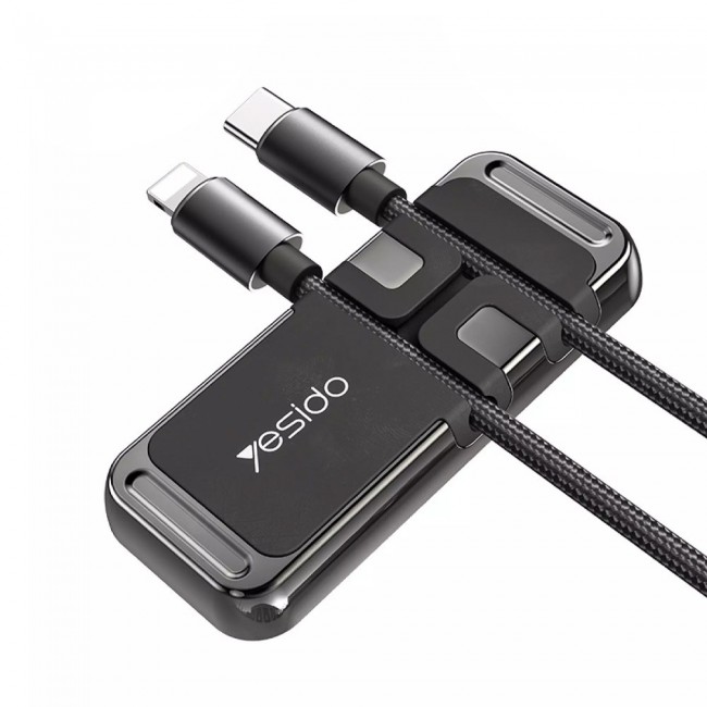 YESIDO C113 Magnetic Phone Holder and Cable Clip Organizer – Grey