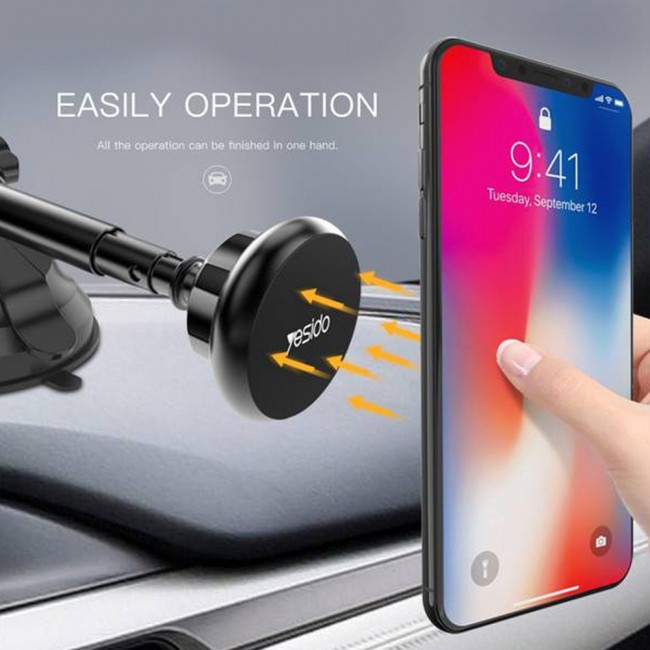 Yesido C41 Magnetic Car Phone Holder Mount 360 Degree Rotation – Black