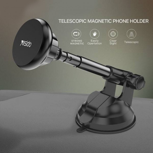 Yesido C41 Magnetic Car Phone Holder Mount 360 Degree Rotation – Black
