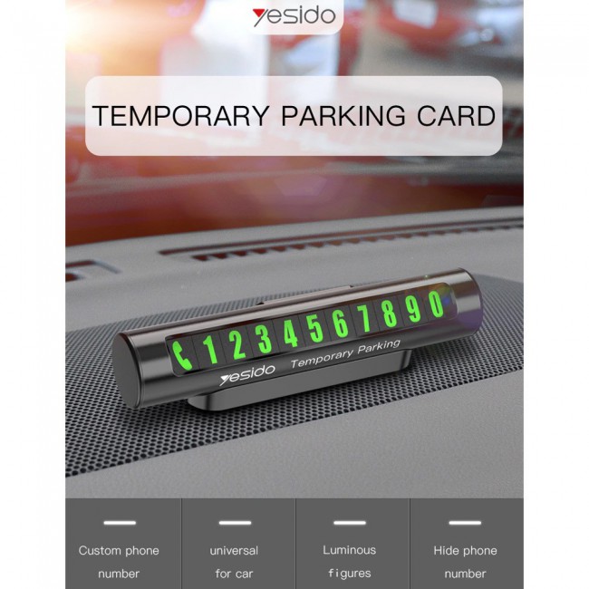 Yesido C68 metal Car Temporary Parking Card Rotatable Design