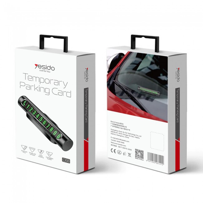 Yesido C68 metal Car Temporary Parking Card Rotatable Design