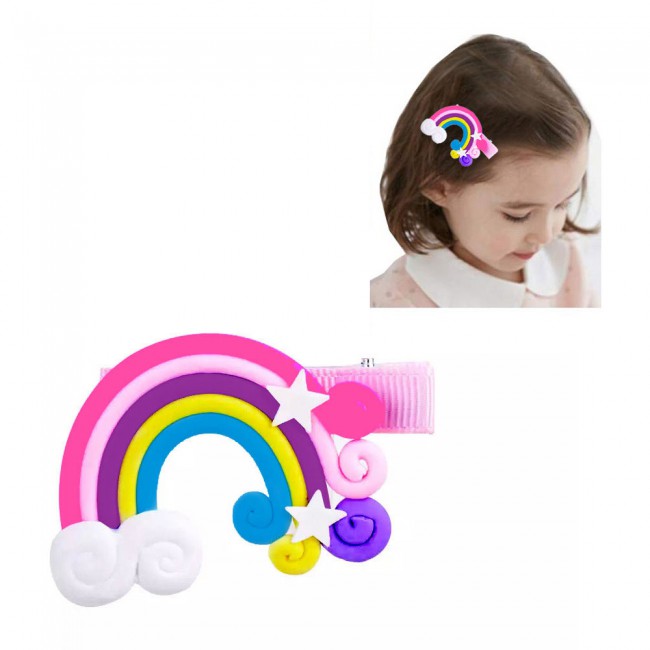 CATANES 6 Packs For Hair Clips Cloud Ornaments and Lollipop Colourful Flatback Polymer Hair Clips - 12