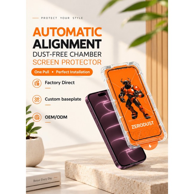 ZERODUST For iPhone 18 Pro Magic Tool 3D Tempered Glass Screen Protector - Full Coverage Auto-Alignment Installation Kit, Anti-Scratch &amp; HD Clear