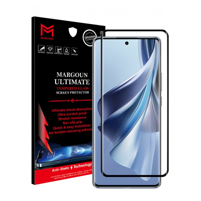 MARGOUN Oppo Reno10 Screen Protector Full Coverage Screen Protector Clear Anti-Bubble Shield Tempered Glass Screen Protector