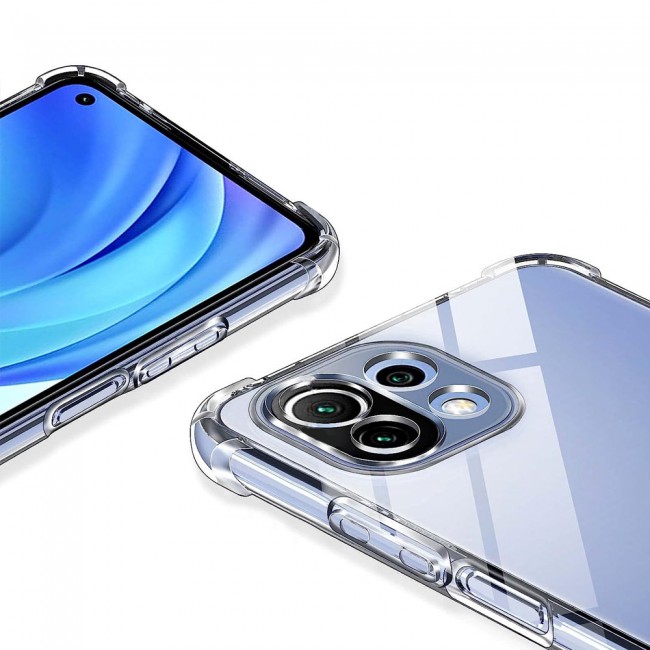 CATANES For Xiaomi Mi 11 Lite Case Cover Clear Protective TPU Four Corners Cover Transparent Soft Case