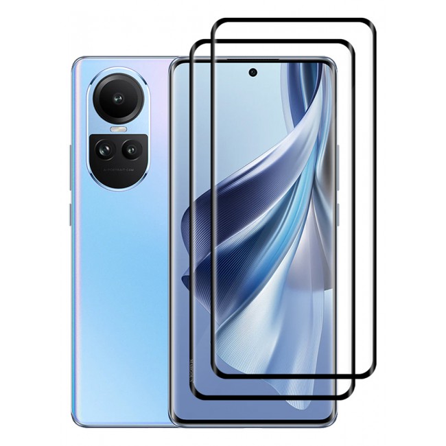 MARGOUN 2 Pack For Oppo Reno10 Screen Protector Full Coverage Screen Protector Clear Anti-Bubble Shield Tempered Glass Screen Protector