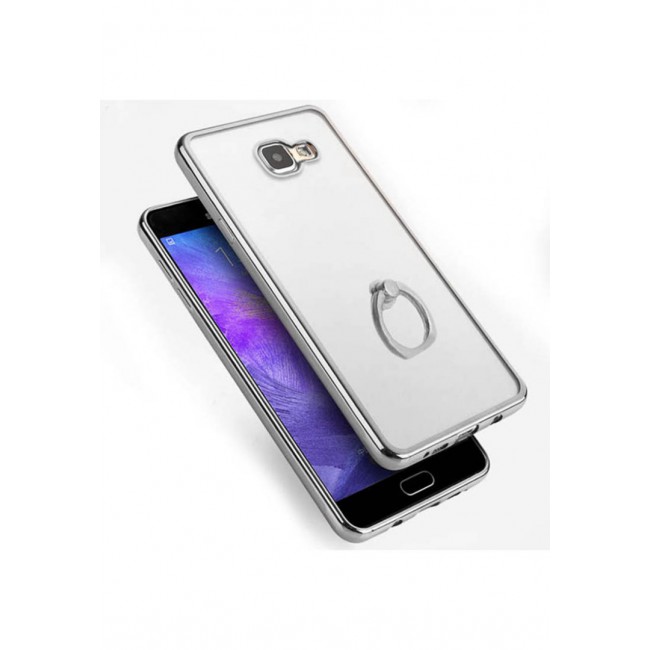 Jinyama Jelly Case for Samsung Galaxy A510  (A5 2016) with Finger Grip – Silver