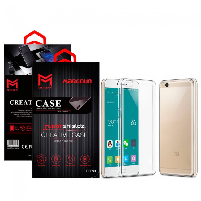Margoun Xiaomi Mi 5c Transparent Clear TPU Back Case Cover