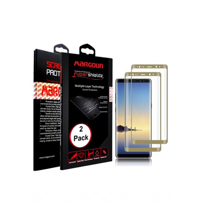 Margoun 2-Pack 5D Screen Protector for Samsung Galaxy Note 8 - Gold