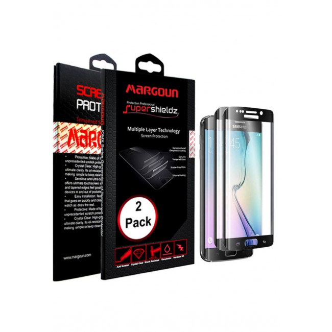 Margoun 2-Pack 5D Screen Protector for Samsung Galaxy S6 Edge - Black