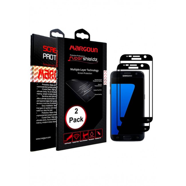 Margoun 2-Pack 5D Screen Protector for Samsung Galaxy S7- Black