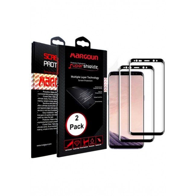 Margoun 2-Pack 5D Screen Protector for Samsung Galaxy S8 plus - Black