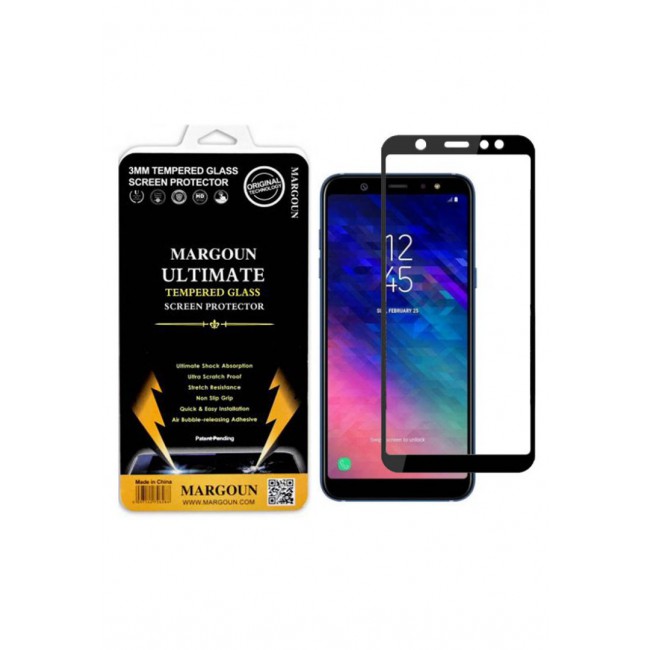 Margoun 5D Glass for Samsung Galaxy A6 2018 Plus Screen Protector - Black