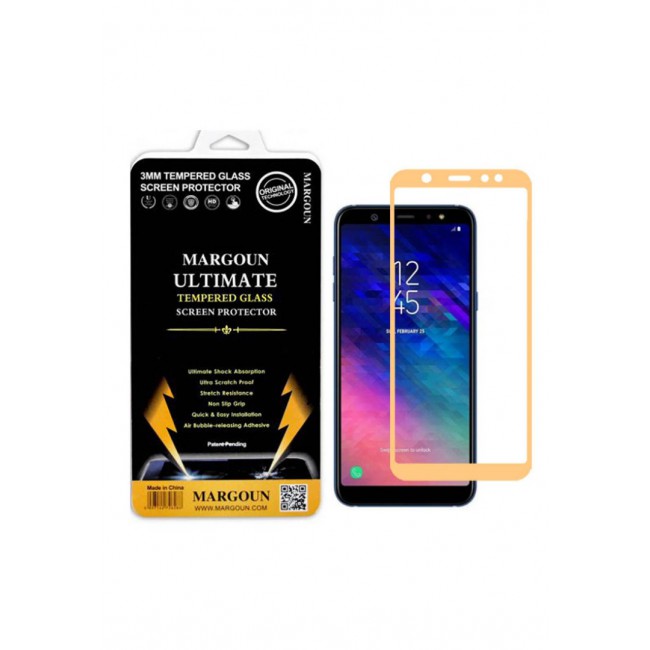 Margoun 5D Glass for Samsung Galaxy A6 2018 Plus Screen Protector - Gold