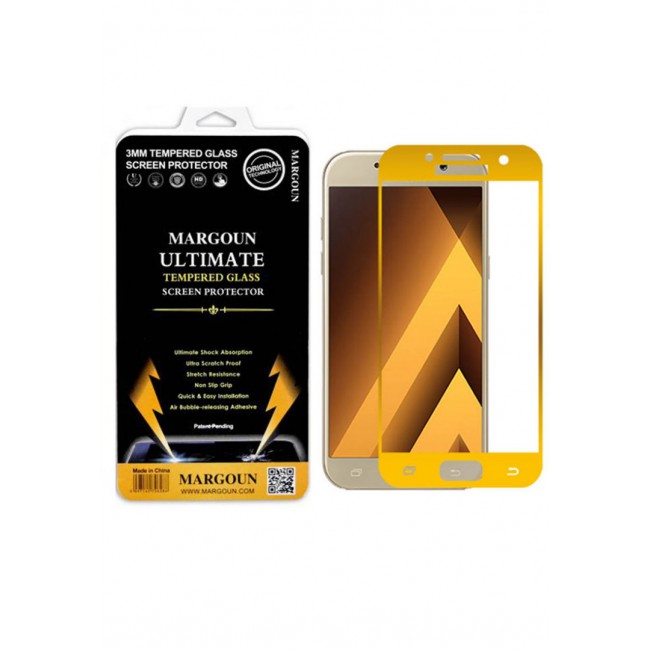 Margoun 5D Glass for Samsung Galaxy A7 2017 Screen Protector - Gold