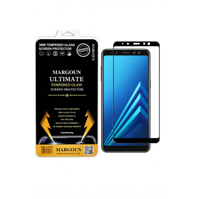 Margoun 5D Glass for Samsung Galaxy A8 2018 Screen Protector - Black