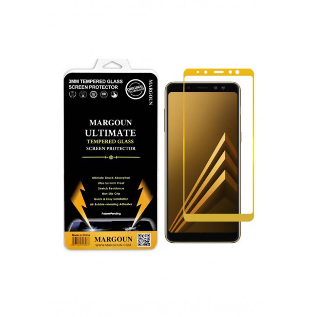Margoun 5D Glass for Samsung Galaxy A8 2018 Screen Protector - Gold