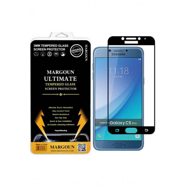 Margoun 5D Samsung Galaxy C5 Pro Screen Protector - Black