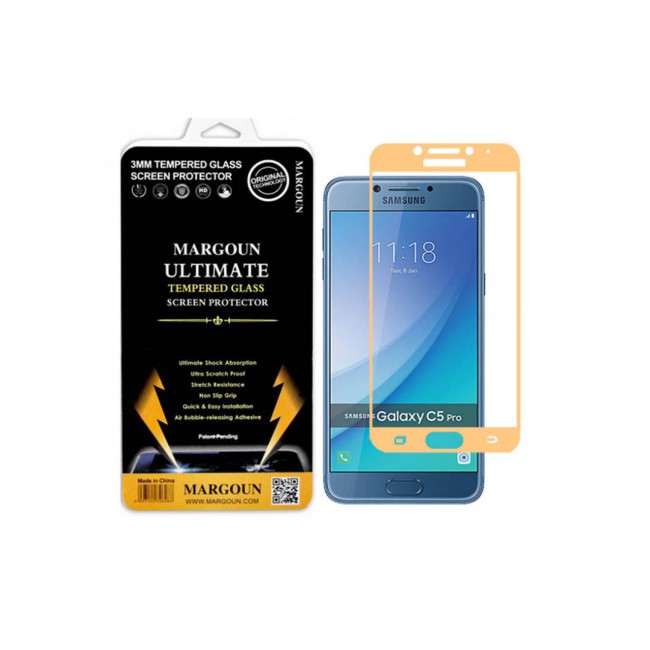 Margoun 5D Samsung Galaxy C5 Pro Screen Protector - Gold
