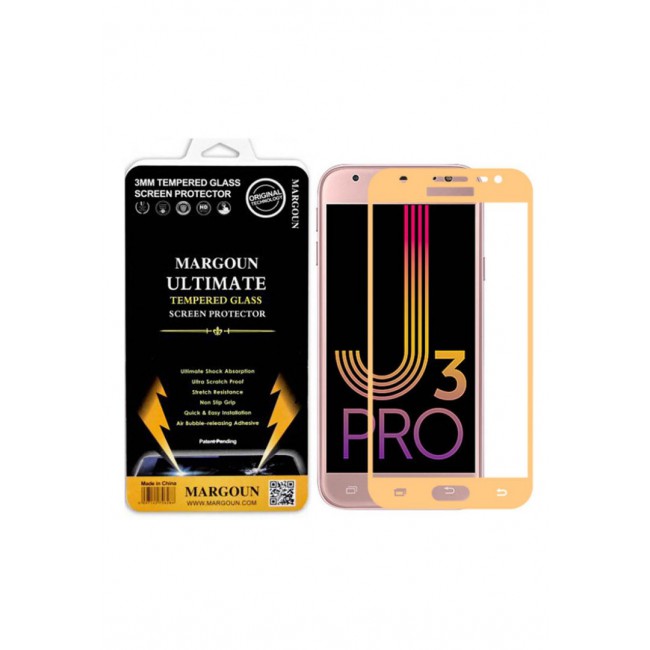Margoun 5D Samsung Galaxy J3 Pro Screen Protector - Gold