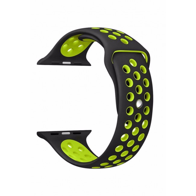 Apple Watch Band 38-40-41mm Silicone Nike Design Strap Henlein Series by Margoun- Black Yellow