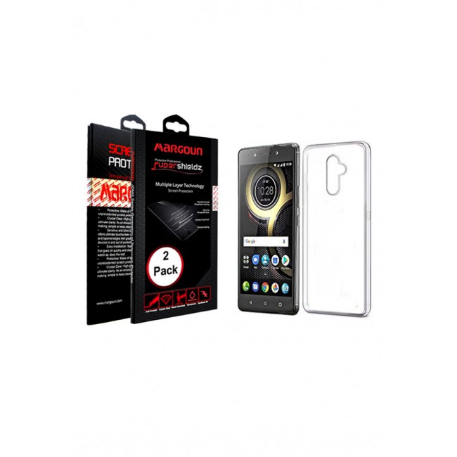 Margoun 2-Pack for Lenovo K8 Note 5.5 Inch Screen Protector and Clear TPU Case