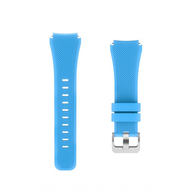 Textured Silicone Band 22mm for Samsung Gear S3 Frontier S3 Classic Smart Watch - Sky Blue