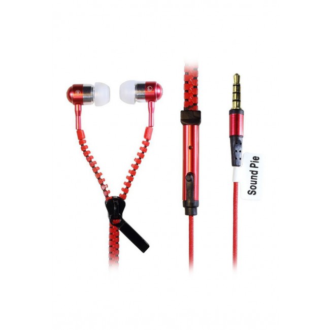 Margoun Zipper In-Ear Headphone with Mic - Red