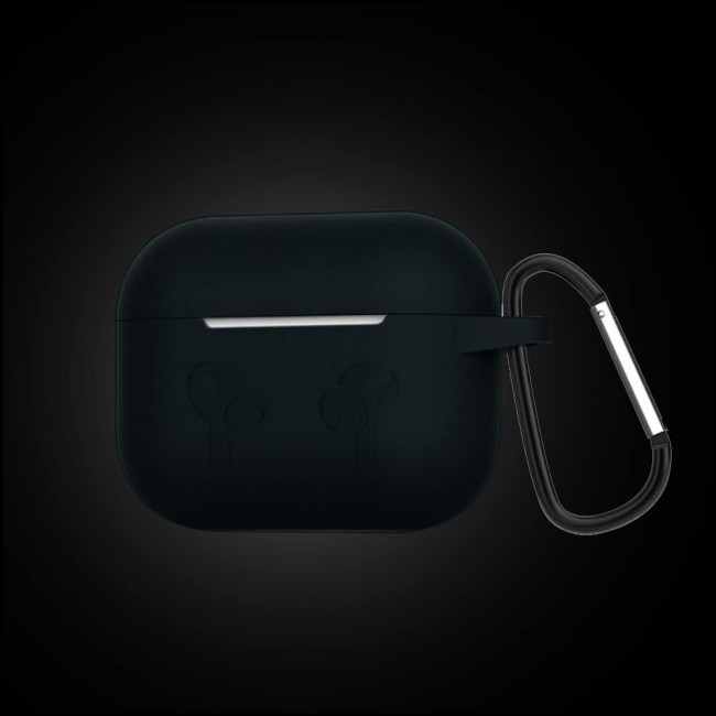 CATANES for Airpods 3 Case Cover Silicone with Clip, Airpods 3 Case 2021 3rd Generation (black)