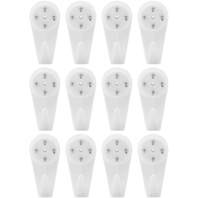 MARGOUN Plastic Hardwall Hanger Hooks Concrete Hanging Hooks Invisible Nail Wall Hooks Wall Mount Non-Mark Hooks (Large, 12)