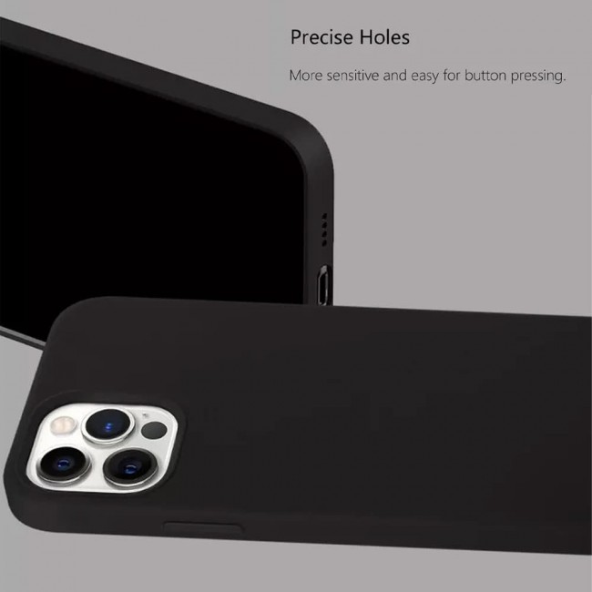 K-Doo iCoat Liquid Silicon Case for iPhone 13 Pro Max Anti-Shock Mobile Cover Original Gel Back Case (iPhone 13 Pro Max, Black)