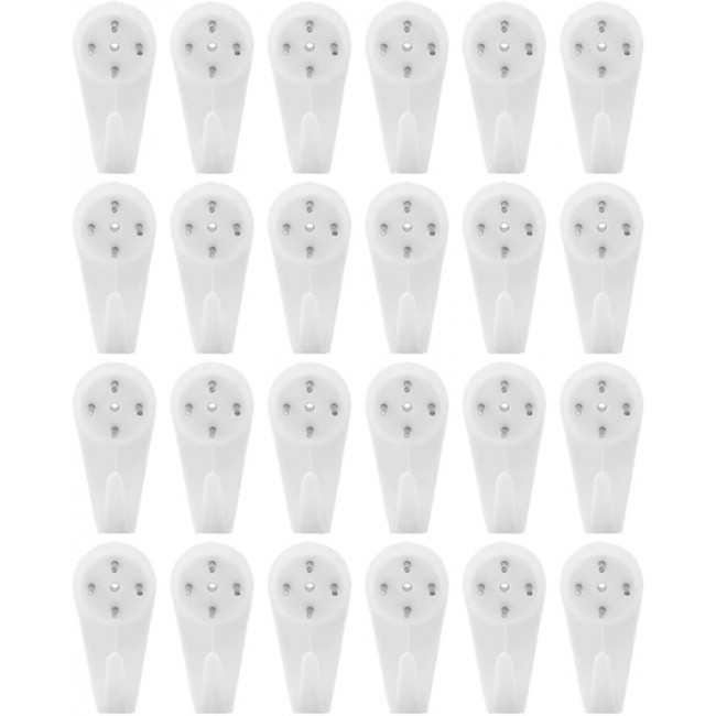 MARGOUN Plastic Hardwall Hanger Hooks Concrete Hanging Hooks Invisible Nail Wall Hooks Wall Mount Non-Mark Hooks (Small, 24)